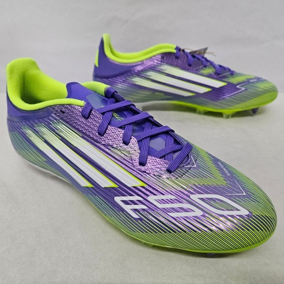 Adidas F50 League FG/MG Soccer Cleats JI0003 Purple Lucid Lemon Mens Size 10.5 - Picture 3 of 11